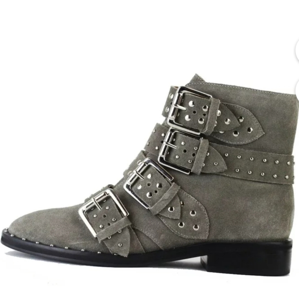 Lust For Life Miracle Ankle Boot Suede Moto Chelsea Buckle Ankle Bootie